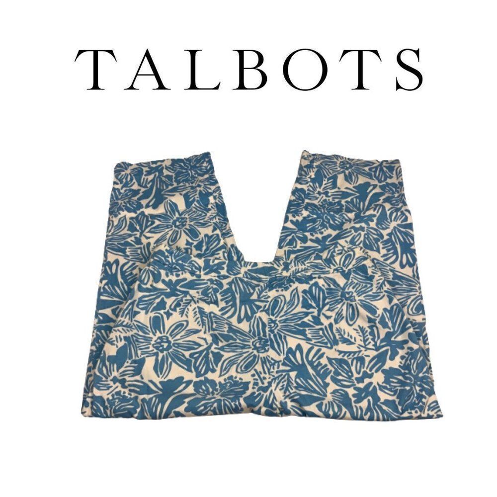 Talbots Blue & White Capri Stretch Pants. Sz 8
